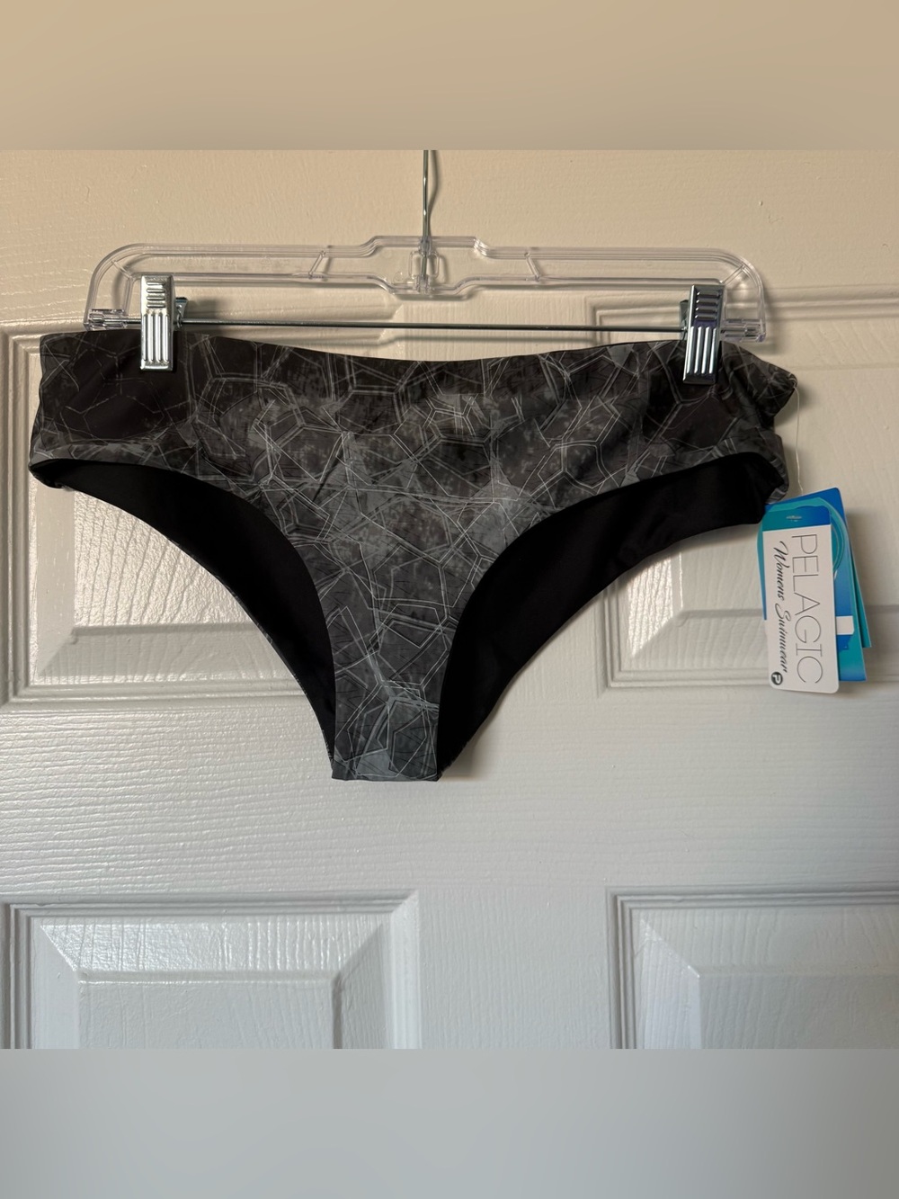 Pelagic Black and Gray Patterned Bikini Bottoms